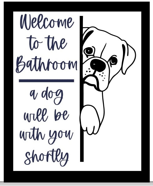 Bathroom dog signs