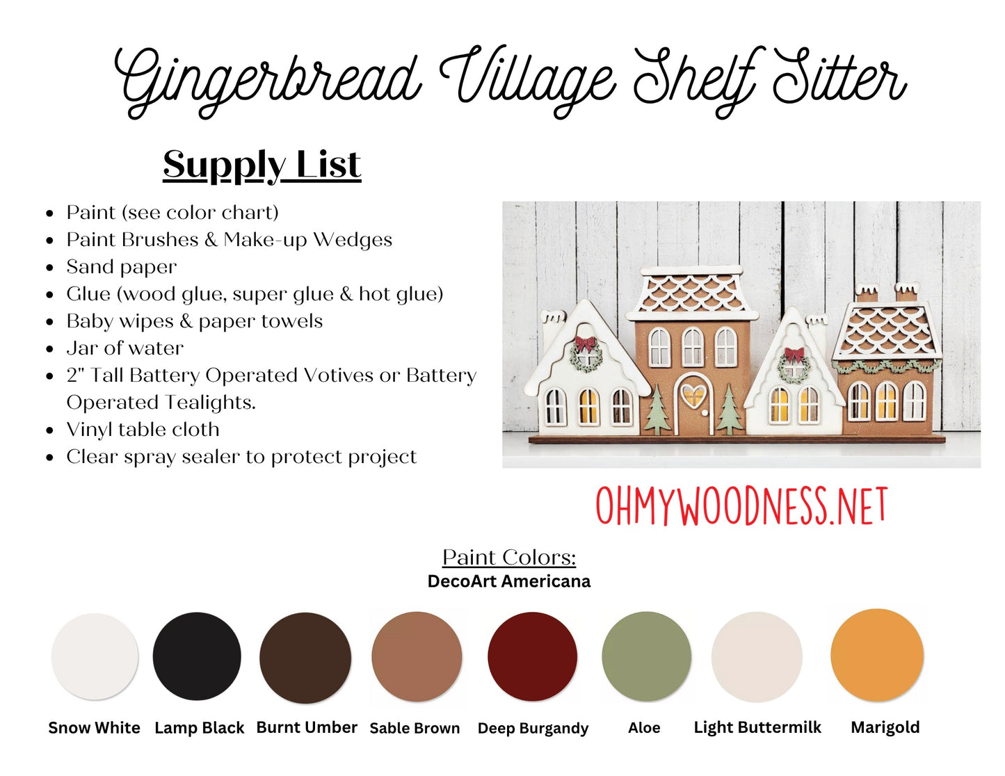 Gingerbread Votive Village Shelf Sitter - DIY