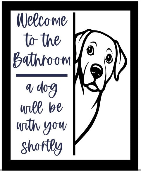 Bathroom dog signs