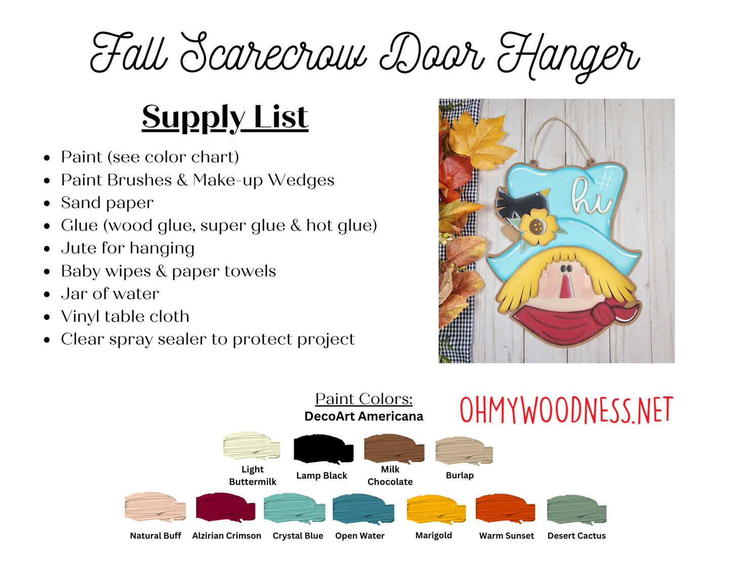 Harvest Scarecrow Door Hanger - DIY