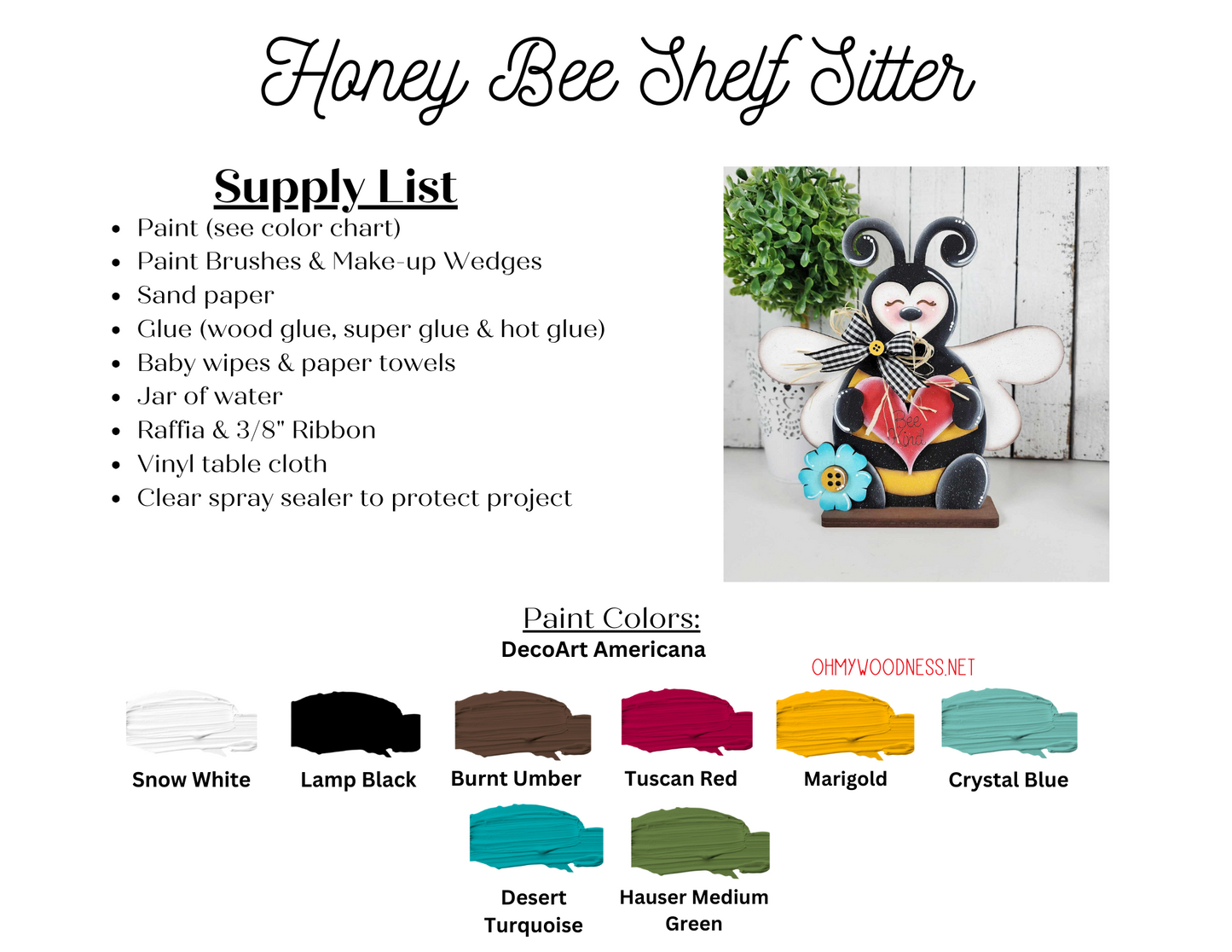 Honey Bee Shelf Sitter - DIY