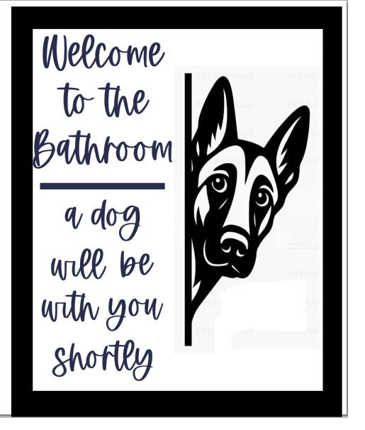 Bathroom dog signs