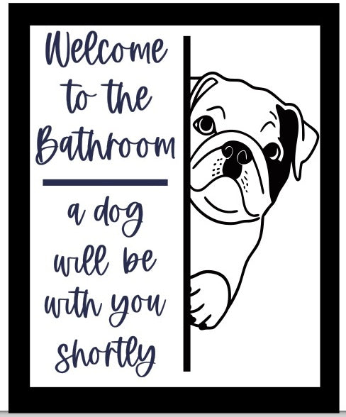 Bathroom dog signs