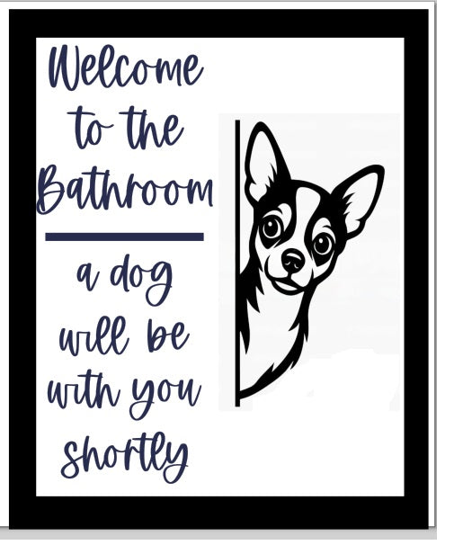 Bathroom dog signs