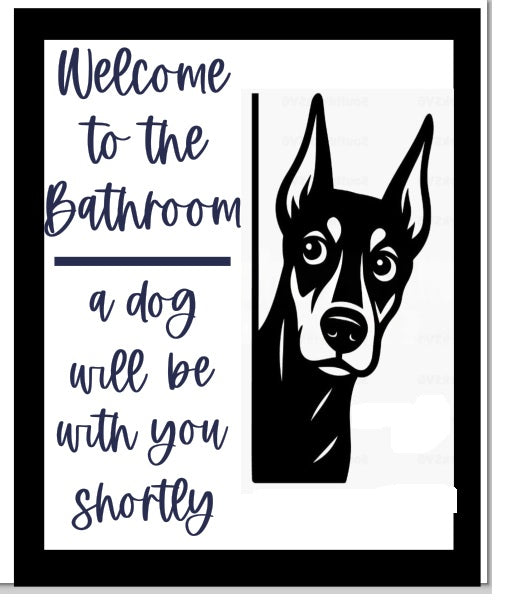 Bathroom dog signs