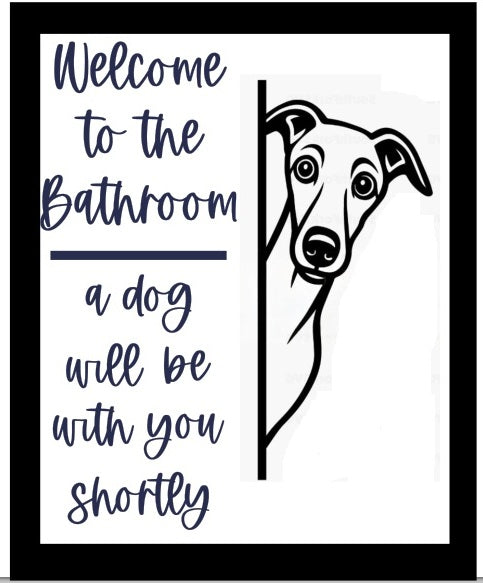 Bathroom dog signs