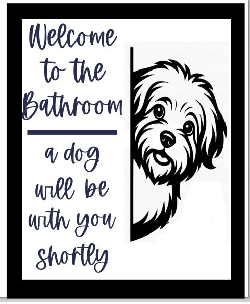 Bathroom dog signs