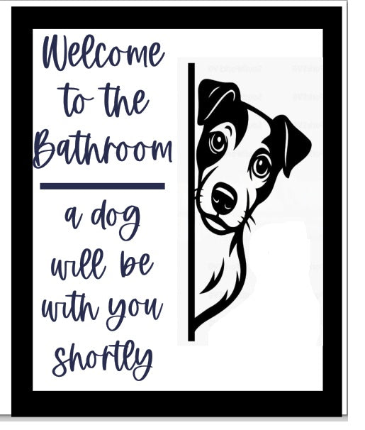 Bathroom dog signs