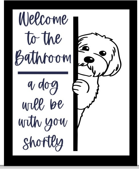 Bathroom dog signs