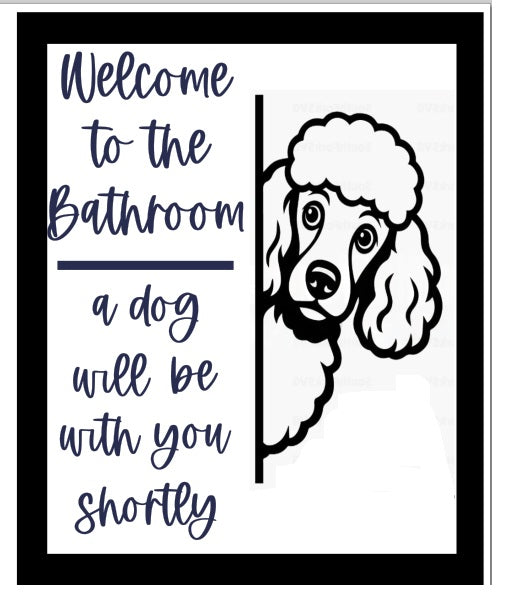 Bathroom dog signs