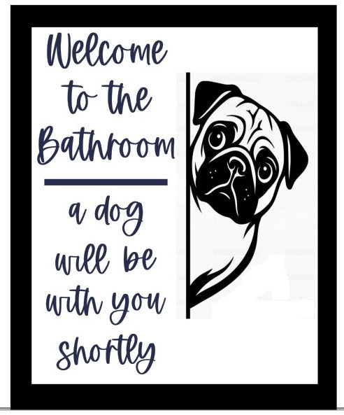 Bathroom dog signs