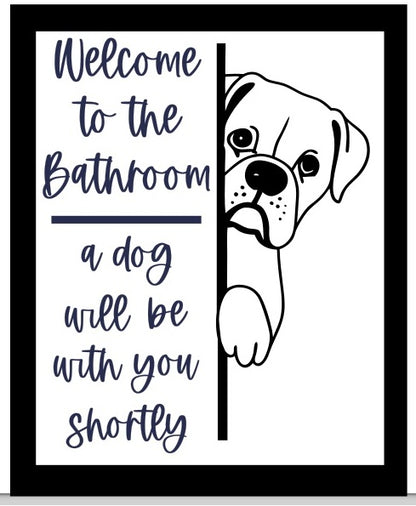 Bathroom dog signs