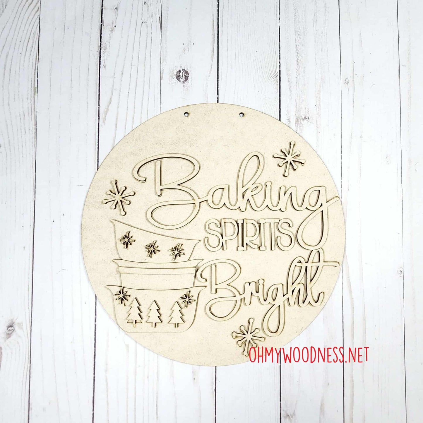 Baking Spirits Bright Round Door Hanger - 10.5 inches - DIY