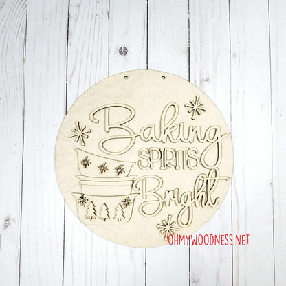 Baking Spirits Bright Round Door Hanger - 10.5 inches - DIY