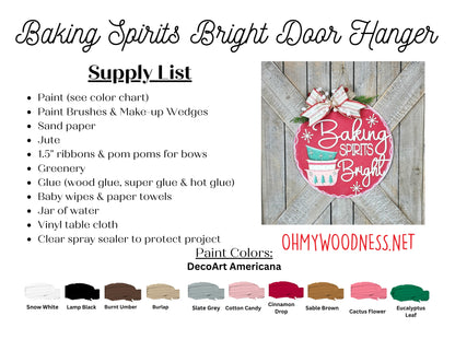 Baking Spirits Bright Round Door Hanger - 10.5 inches - DIY