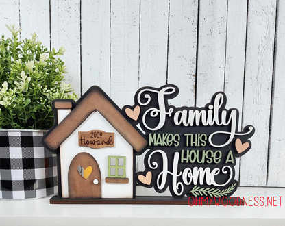 Family Home Word Art Shelf Sitter - DIY