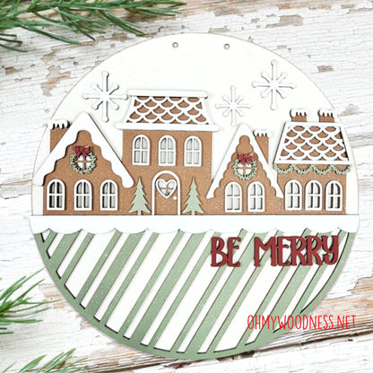 Gingerbread Village Door Hanger - DIY