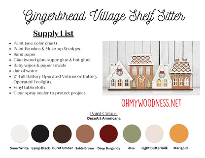 Gingerbread Votive Village Shelf Sitter - DIY