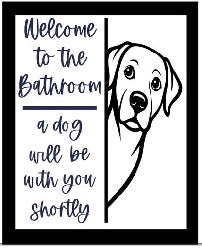 Bathroom dog signs