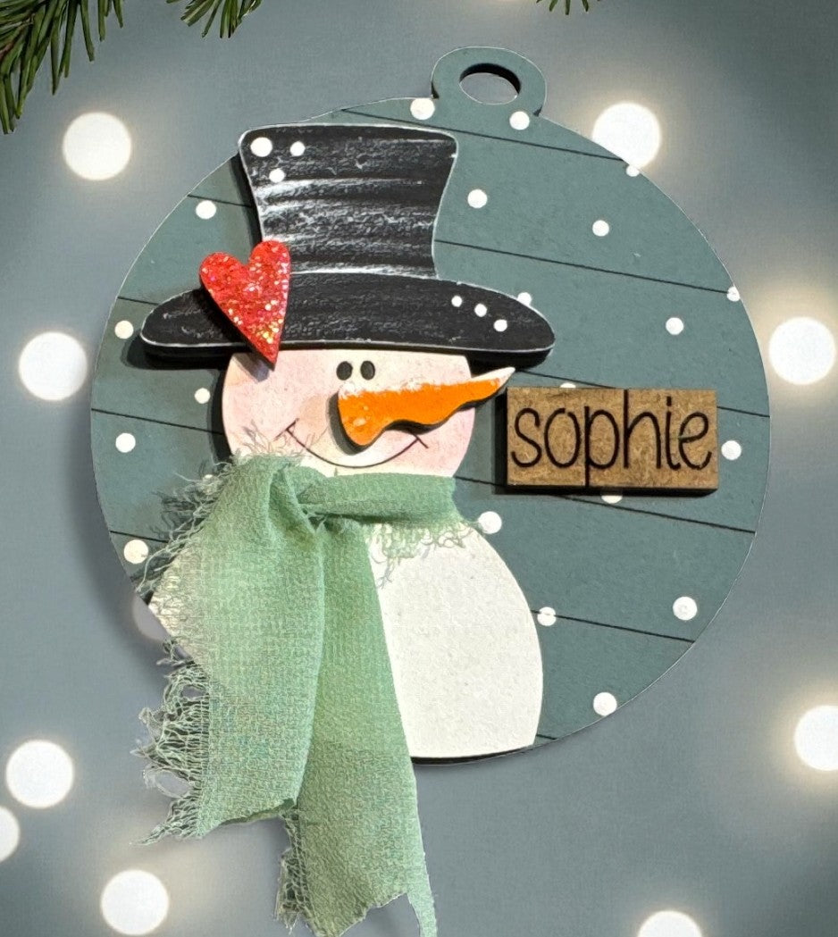 Customized snowman ornament