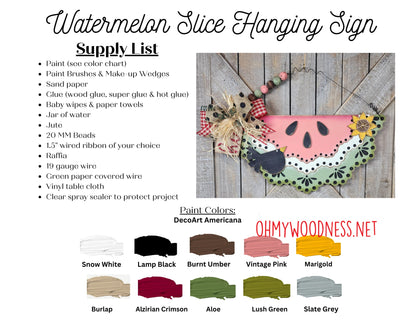 Watermelon slice - 11 inches - DIY