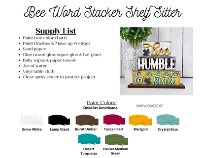 Bee Word Art Shelf Sitter - DIY