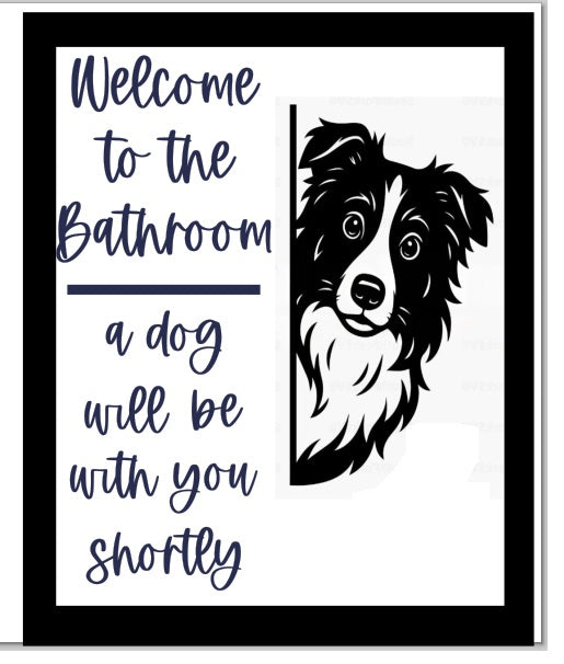Bathroom dog signs