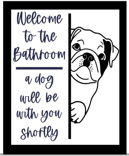 Bathroom dog signs