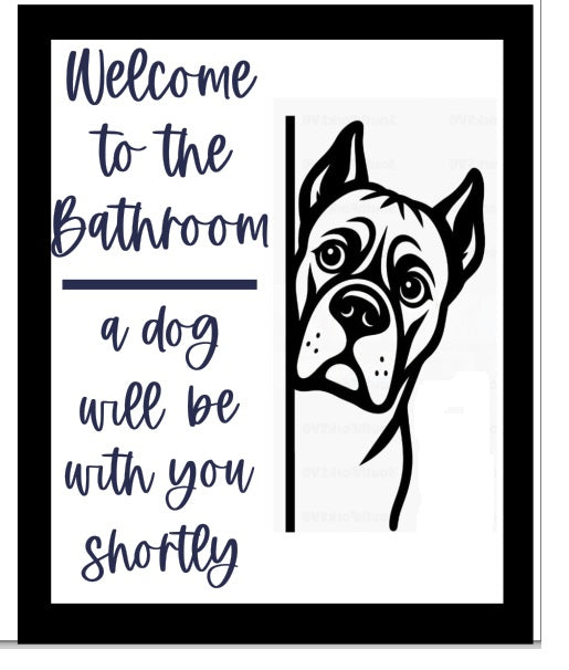 Bathroom dog signs
