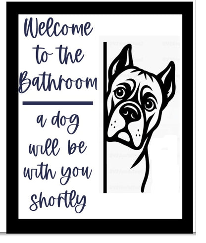 Bathroom dog signs