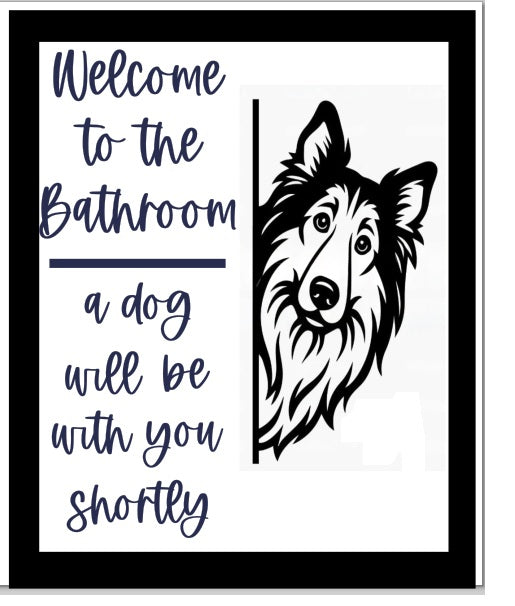 Bathroom dog signs