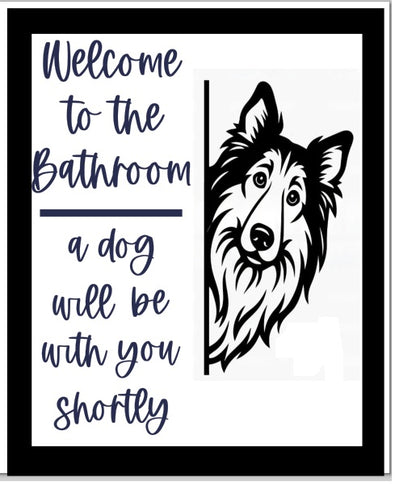 Bathroom dog signs