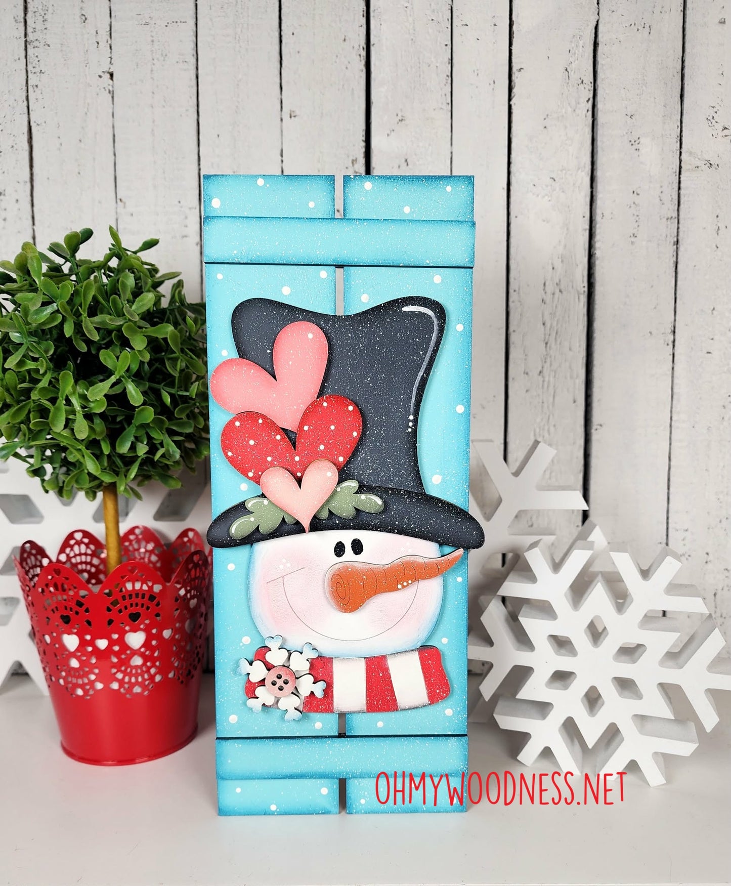 Snowman Pallet Shelf Sitter - DIY
