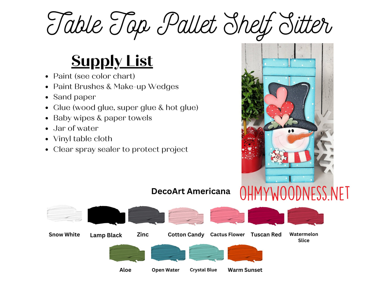 Snowman Pallet Shelf Sitter - DIY