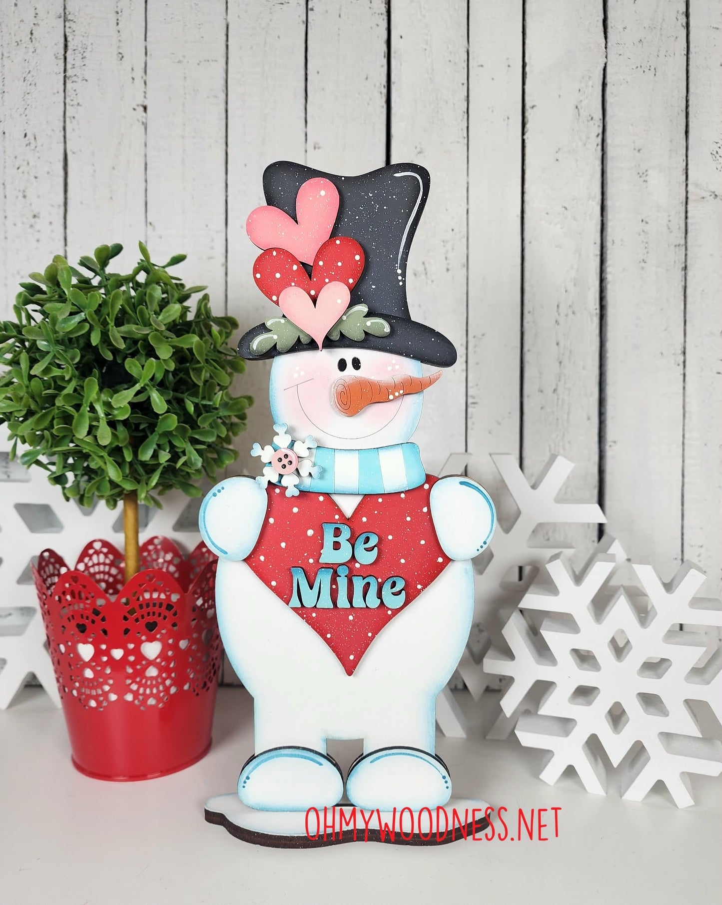 Be Mine Snowman Shelf Sitter - DIY