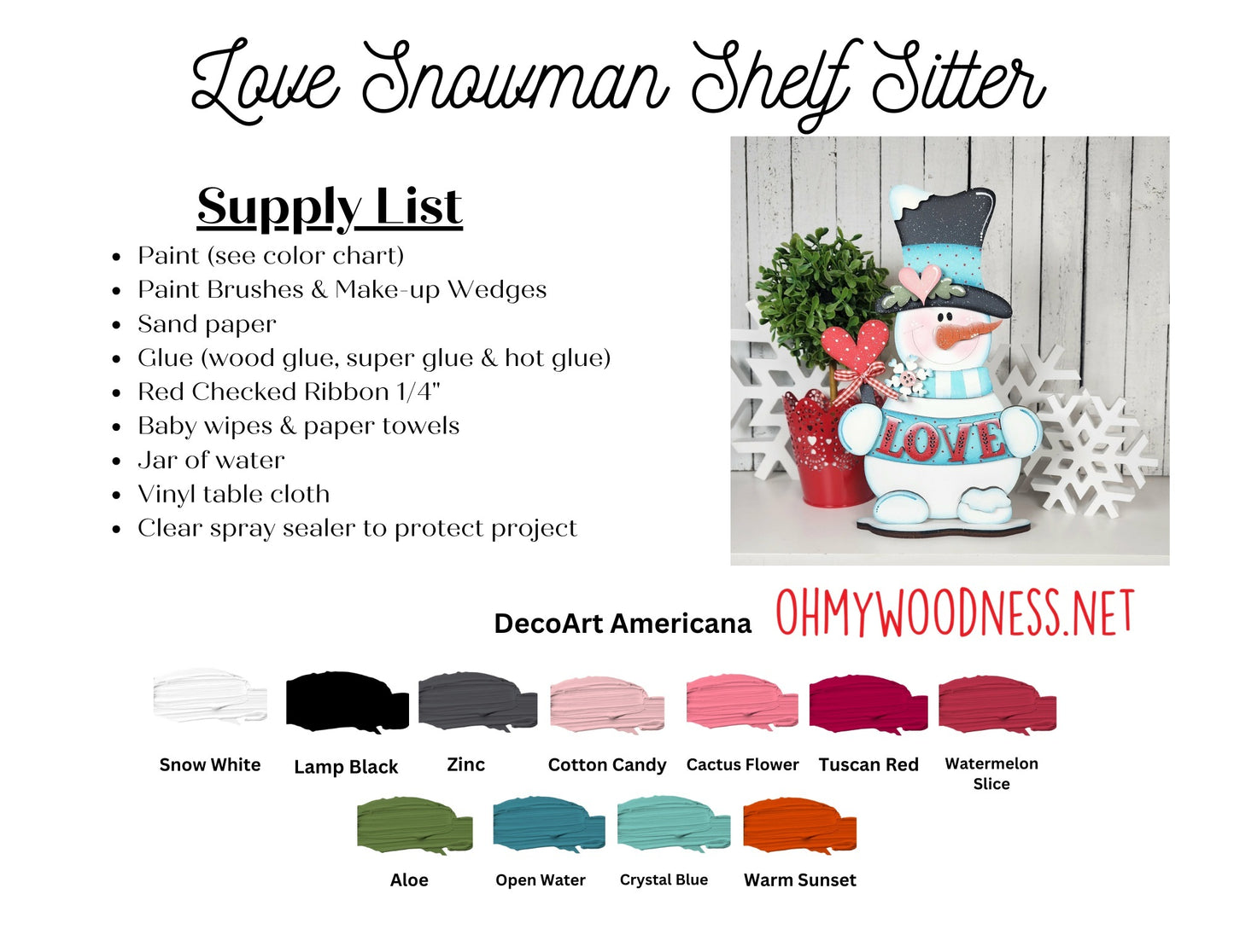Love Snowman Shelf Sitter - DIY