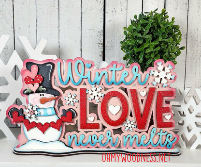 Winter Word Art Shelf Sitter - DIY