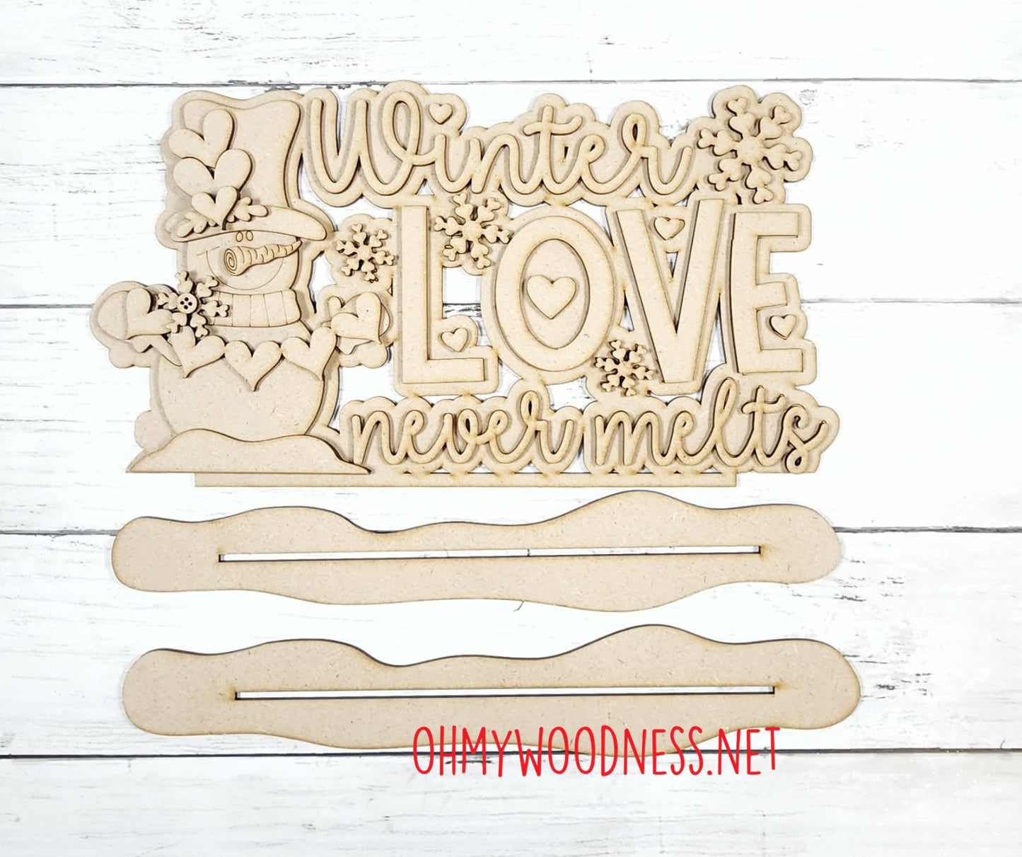 Winter Word Art Shelf Sitter - DIY