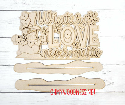 Winter Word Art Shelf Sitter - DIY