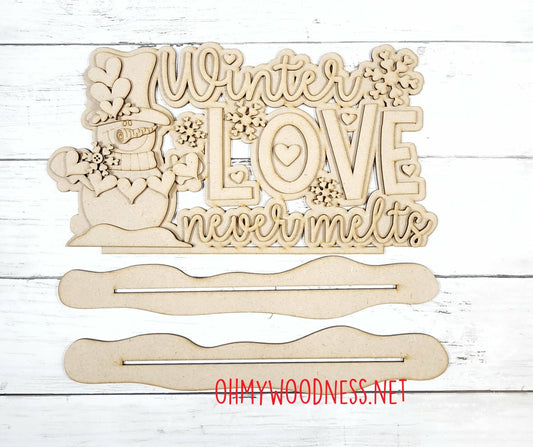 Winter Word Art Shelf Sitter - DIY