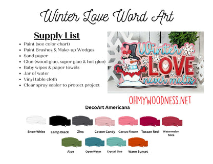 Winter Word Art Shelf Sitter - DIY