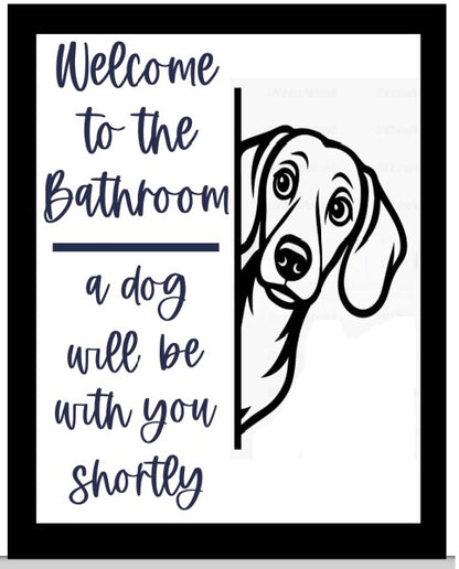 Bathroom dog signs