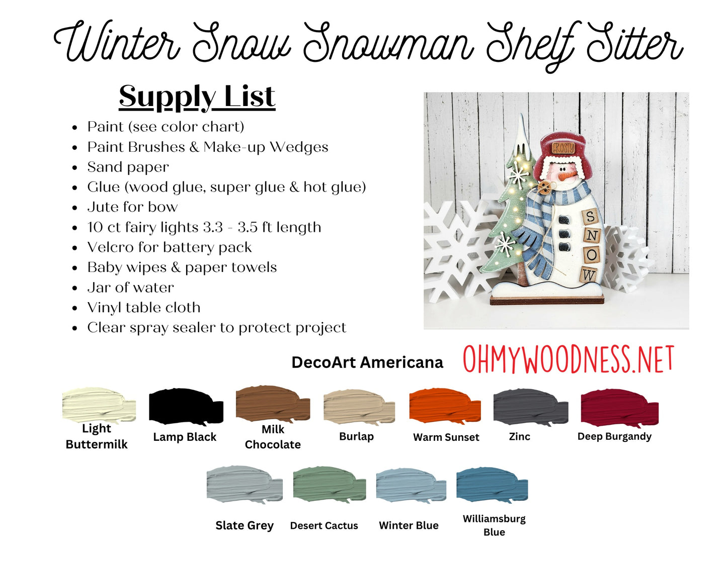 Frosty Snowman Shelf Sitter - DIY