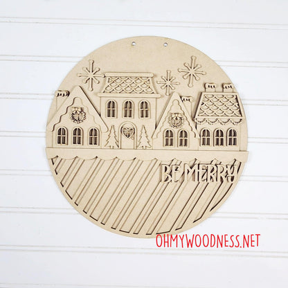 Gingerbread Village Door Hanger - DIY