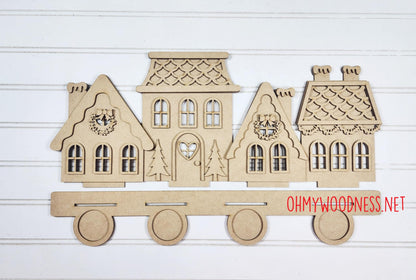 Gingerbread Votive Village Shelf Sitter - DIY