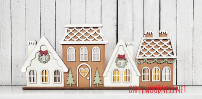 Gingerbread Votive Village Shelf Sitter - DIY