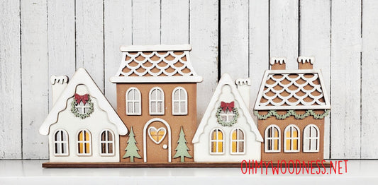 Gingerbread Votive Village Shelf Sitter - DIY