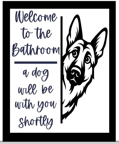 Bathroom dog signs
