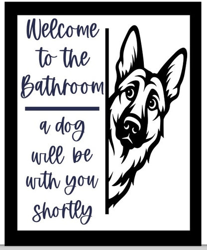 Bathroom dog signs
