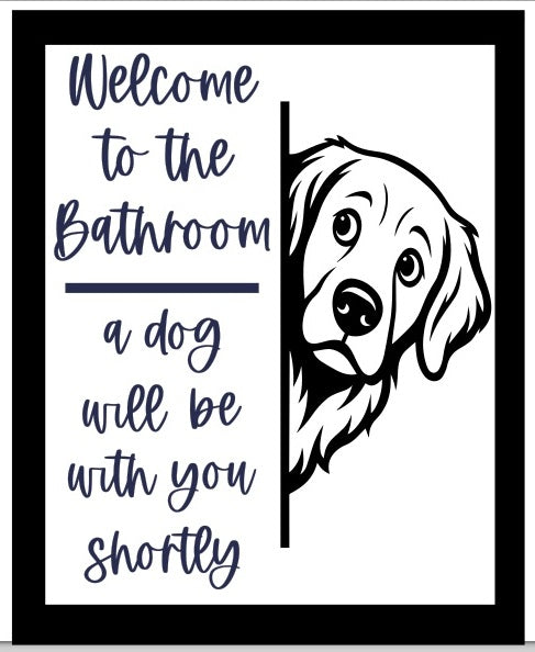 Bathroom dog signs